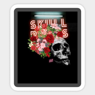 Skull Roses Sticker